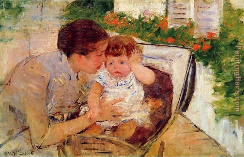 Susan Comforting the Baby 1881 painting - Mary Cassatt Susan Comforting the Baby 1881 art painting